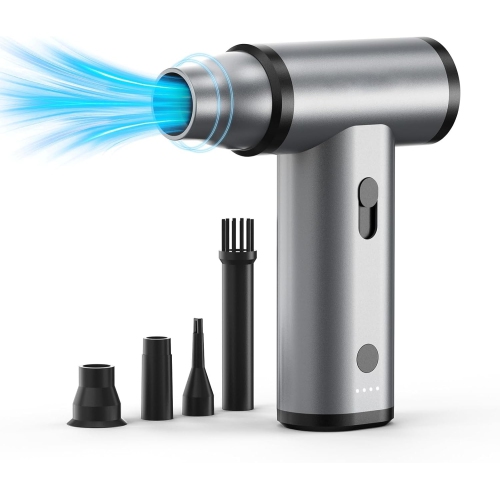 MYACUC  Compressed Air Duster, Cordless Electric Air Blower With Stepless Speed, Portable Handheld Blower for Computer Keyboards Car Cleaning