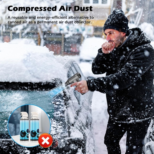 Compressed Air Duster,Cordless Electric Air Blower with Stepless Speed,Portable Handheld Blower for Computer Keyboards Car Cleaning