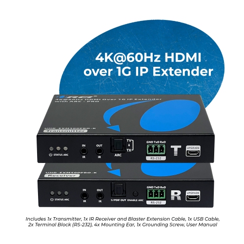 OREI 4K@60Hz HDMI Over 1G IP Extender with ARC-PRO