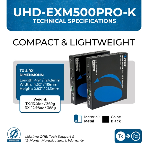 OREI 4K@60Hz HDMI Over 1G IP Extender with ARC-PRO