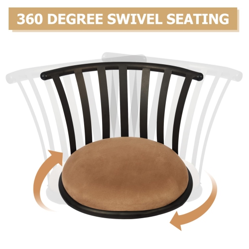 Homy Casa Swivel Bar Stool Set of 2, Switch Between 24" and 29" Comfortable Padded Seats Stylish Metal Frame for Kitchen Dining Home Bar, Brown