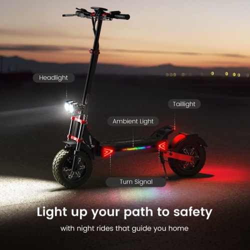 iScooter ix8 Folding Electric Scooter(2400W Motor/70KM Range/ 61KM/H Top Speed/12"Off - Road Solid Tires/Dual front & rear suspension/APP Controller)