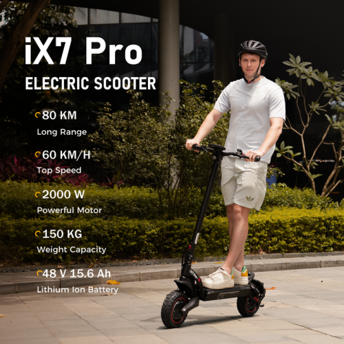 Trottinette électrique pliable ix7pro d'iScooter - Noir