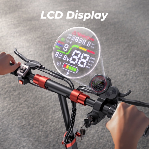 iScooter ix5s Folding Electric Scooter(1000W Motor/64KM Range/ 45KM/H Top Speed/11"Off - Road Solid Tires/Dual Suspension & Double Disc Brake/APP