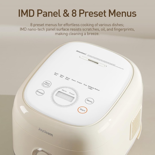 Joydeem Stainless Steel Rice Cooker, Uncoated Non-stick 316L Stainless Steel Inner Pot Rice Cookers, 6 Cup Uncooked, 3L, DFB-D300