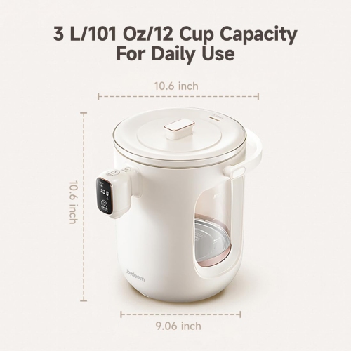 Distributeur d'eau chaude Joydeem, chauffe-eau en verre et réchaud, 5 réglages de température de maintien au chaud, support de & ℃, 3&nbsp;L/101