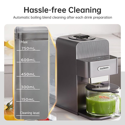Joydeem Automatic Soymilk Maker Machine, Hot Cooking Blender for Soymilk, Nutmilk, Paste, Baby Food and Juice, 300-600ml Adjustable Capacity, Gray,