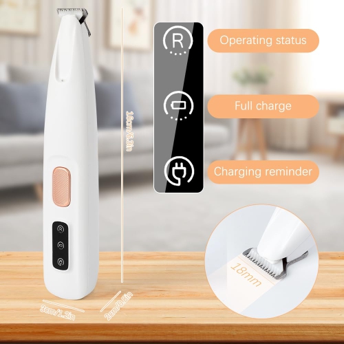Tondeuse électrique pour pattes de chien, tondeuse pour pattes d'animaux avec lampe LED, tondeuse rechargeable à faible bruit pour poils d'animaux