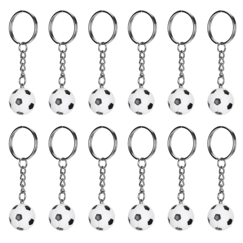 Image 1 of 9.. 12pcs Soccer Ball Keychains Mini Simulation Soccer Pendant for Party Gift School Prize