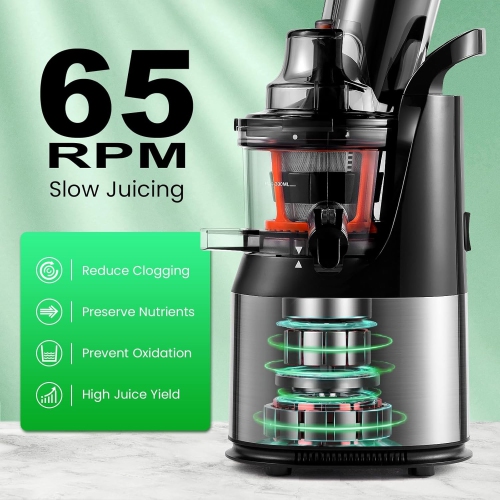 Slow Masticating Juicer Machine for Whole Fruits & Vegetables