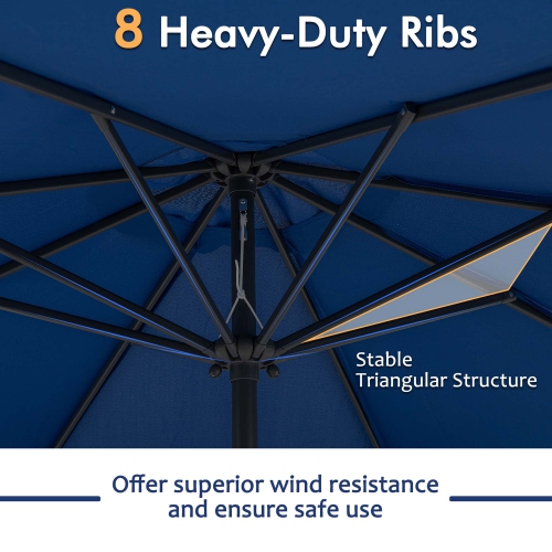 Gymax Outdoor Patio Umbrella Modern Table Umbrella w/8 Heavy Duty Ribs Sun-proof