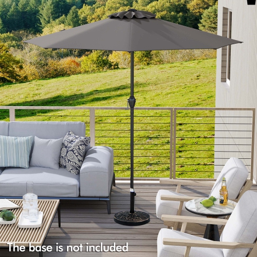 Gymax Outdoor Patio Umbrella Modern Table Umbrella w/8 Heavy Duty Ribs Sun-proof