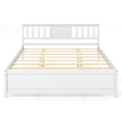 Gymax Twin / Queen / Full Size Bed Frame w/ Headboard Wood Slat Support No Box Spring Needed