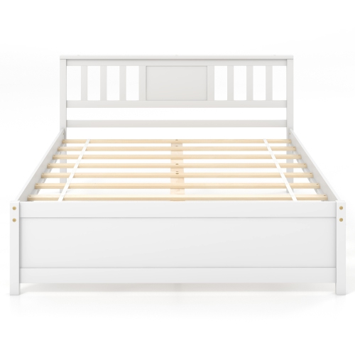 Gymax Twin / Queen / Full Size Bed Frame w/ Headboard Wood Slat Support No Box Spring Needed
