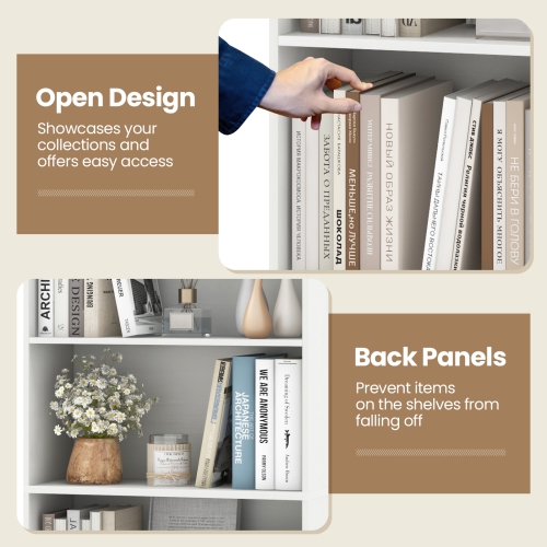 Gymax 6-Tier Bookshelf 70'' Tall Wooden Freestanding Storage Organizer w/ Open Shelves