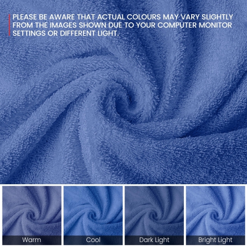 Canadian Linen Imperial Washcloths, 12 Pack, 12”x12”, Soft Absorbent Cotton Lightweight Quick Dry Dish Cloth for Pool, Gym, Motel, Kitchen, Light Blue