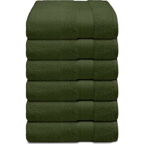 Canadian Linen Imperial Premium – Ensemble de 6 serviettes en coton doux absorbant 16 x 27&nbsp;po à séchage rapide légères pour Home Hotel Hair