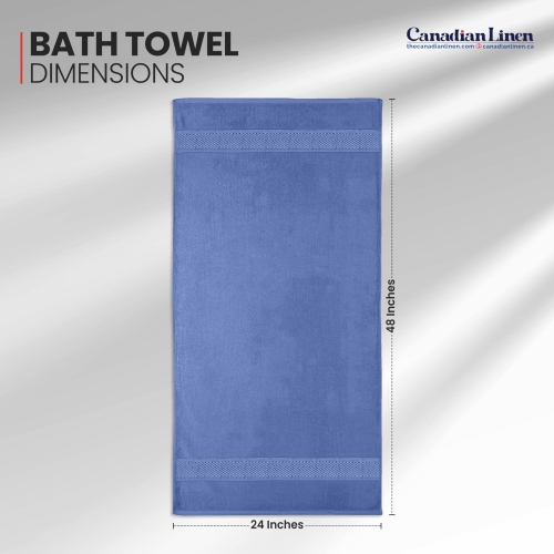 Canadian Linen Imperial Medium Bath Towels Set, 24”x48” 6 Pack, Soft Absorbent Cotton Lightweight Quick Dry Yoga Towels for Home Hotel Spa, Light Blue