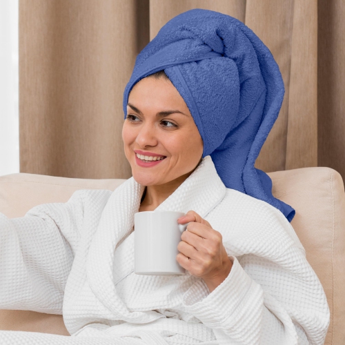 Canadian Linen Imperial Medium Bath Towels Set, 24”x48” 6 Pack, Soft Absorbent Cotton Lightweight Quick Dry Yoga Towels for Home Hotel Spa, Light Blue