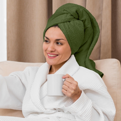 Canadian Linen Imperial Medium Bath Towels Set, 24”x48” 6 Pack, Lightweight Quick Dry Soft Absorbent Cotton Towel for Home Spa Resort Pool, Olive