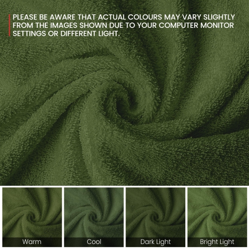 Canadian Linen Imperial Medium Bath Towels Set, 24”x48” 6 Pack, Lightweight Quick Dry Soft Absorbent Cotton Towel for Home Spa Resort Pool, Olive