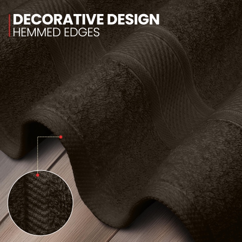 Canadian Linen Imperial Medium Bath Towels Set, 24”x48” 6 Pack, Lightweight Quick Dry Soft Absorbent Cotton Towel for Home, Motel, Beauty Salon, Brown