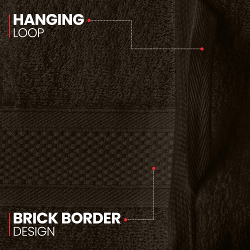 Canadian Linen Imperial Medium Bath Towels Set, 24”x48” 6 Pack, Lightweight Quick Dry Soft Absorbent Cotton Towel for Home, Motel, Beauty Salon, Brown