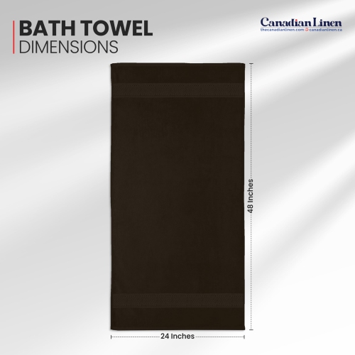 Canadian Linen Imperial Medium Bath Towels Set, 24”x48” 6 Pack, Lightweight Quick Dry Soft Absorbent Cotton Towel for Home, Motel, Beauty Salon, Brown