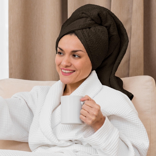 Canadian Linen Imperial Medium Bath Towels Set, 24”x48” 6 Pack, Lightweight Quick Dry Soft Absorbent Cotton Towel for Home, Motel, Beauty Salon, Brown