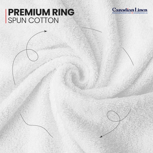 Canadian Linen Imperial Medium Bath Towels Set, 24”x48” 6 Pack Soft Absorbent Cotton Lightweight Quick Dry Towel for Hotel, Hospital Spa Barber, White