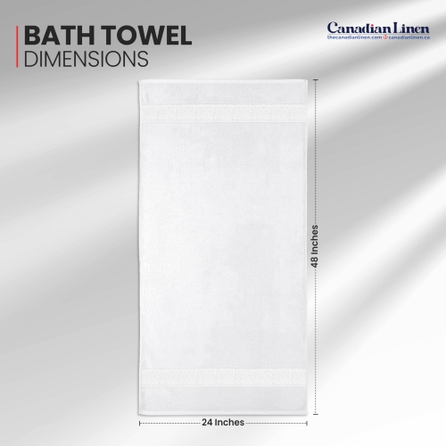 Canadian Linen Imperial Medium Bath Towels Set, 24”x48” 6 Pack Soft Absorbent Cotton Lightweight Quick Dry Towel for Hotel, Hospital Spa Barber, White