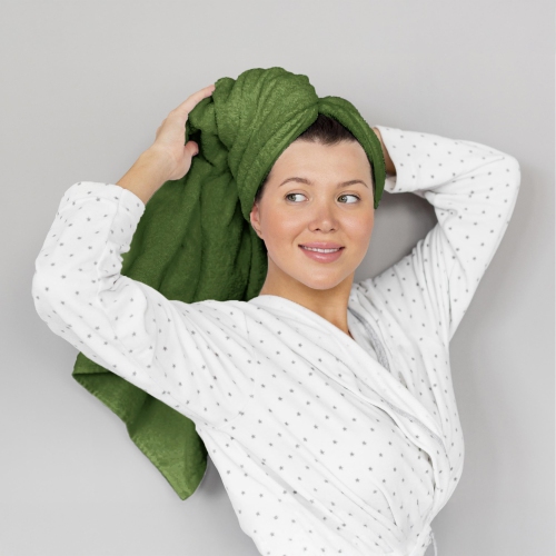 Canadian Linen Imperial Large Bath Towels Set, 27”x54”, 4 Pack, Soft Absorbent Cotton Lightweight Quick Dry Towel for Homes Spa Guestrooms, Olive