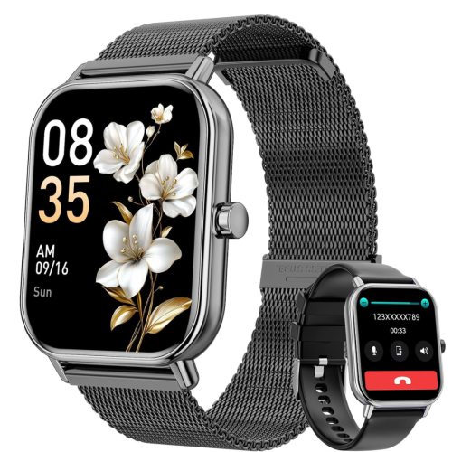 PRIME MADE  Smart Watch for Women Men, Fitness Tracker Watch for Android Phones Iphone Compatible, 1.85" Smart Watches for Women Men \w 110+ Sport