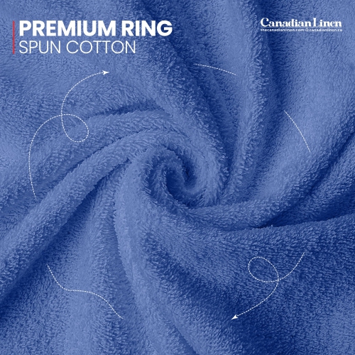 Canadian Linen Imperial Towels, Pack of 6 Lightweight Soft Absorbent Cotton Quick Dry Towel for Bathroom, Spa, Light Blue