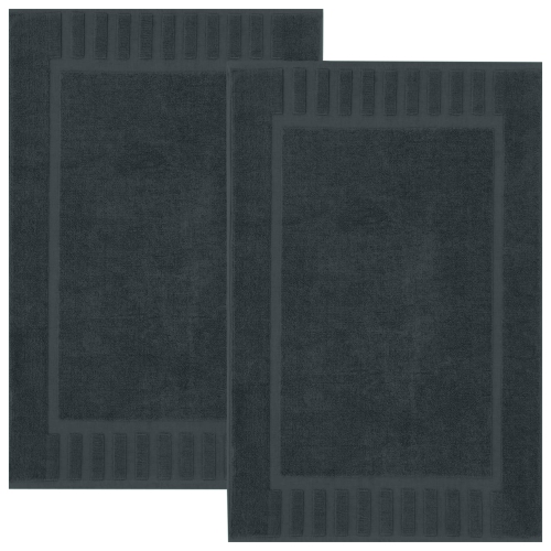 Canadian Linen Imperial Premium Bath Mats, 2 Pack, 20”x30” Quick Dry Piano Border Cotton Area Bathmats [Not Bathroom Rug] Soft Shower Mat Absorbent F