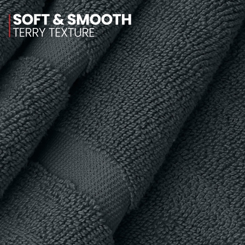 Canadian Linen Imperial Bathmats, 2 Pack, 20"x30", Soft Absorbent Cotton Quick Dry Lightweight Washable Bath Mats with Piano Keys Design, Dark Grey