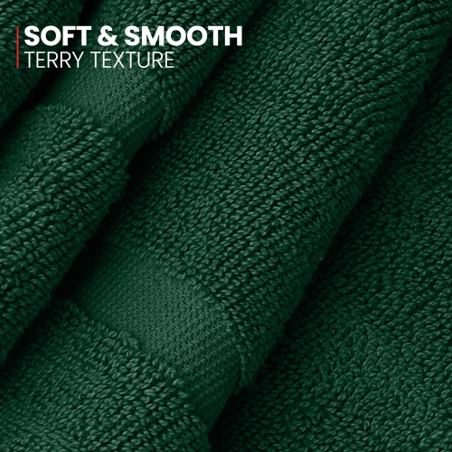 Canadian Linen Imperial Bathmats, 2 Pack, 20"x30", Soft Absorbent Cotton Lightweight Quick Dry Washable Tub Mats with Piano Keys Design, Hunter Green