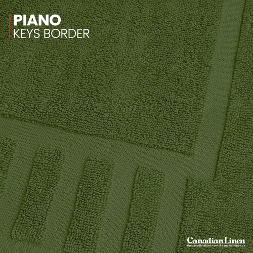 Canadian Linen Imperial Bathmats, 2 Pack, 20"x30", Lightweight Quick Dry Soft Absorbent Cotton Washable Shower Mats with Piano Keys Design, Moss Green