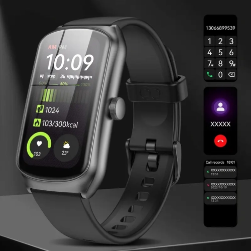 Montre intelligente de 1,58 po avec appels sans fil, moniteur d'activité, support pour guidon pour vélo et capteur de pédale pour vélo électrique