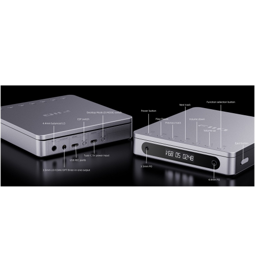 FiiO DM13 BT HiFi Balanced Output Portable Stereo CD Player with Bluetooth-Silver