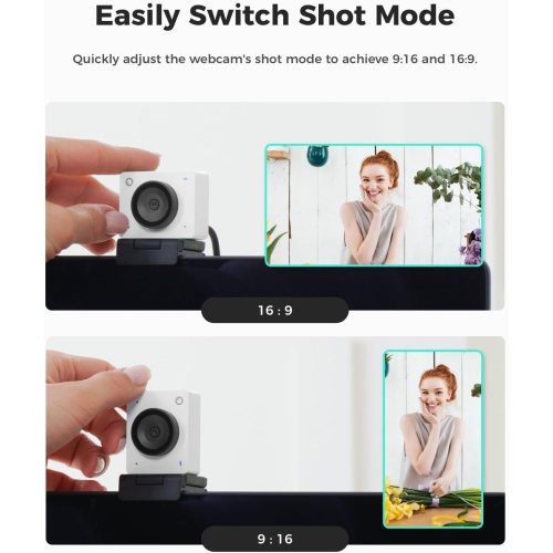 OBSBOT Meet SE 1080P 100FPS Webcam for PC, AI Framing Streaming Camera with 1/2.8" Sensor, Beauty Mode, Gesture Control, Staggered HDR, Web Camera