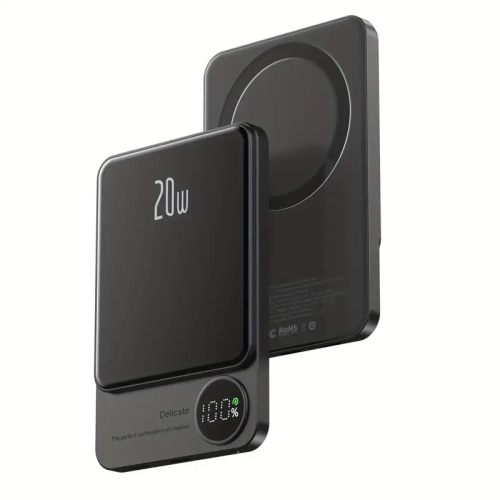 Écouteurs sans fil ergonomiques avec lecture 50H et fonctions IA, chargeur portable magnétique mince de 5000&nbsp;mAh