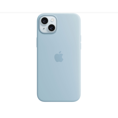 Refurbished Apple Silicone Fitted Soft Shell Case with MagSafe for iPhone 15 Plus - Light Blue MWNH3ZM/A