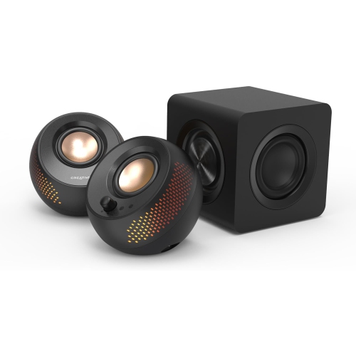 Creative Pebble X Plus 2.1 USB-C Computer Speakers with Subwoofer and Customizable RGB Lighting, Bluetooth 5.3, USB Audio, Up to 15W RMS Power