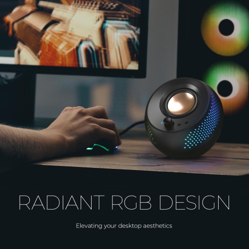 Creative Pebble X Plus 2.1 USB-C Computer Speakers with Subwoofer and Customizable RGB Lighting, Bluetooth 5.3, USB Audio, Up to 15W RMS Power