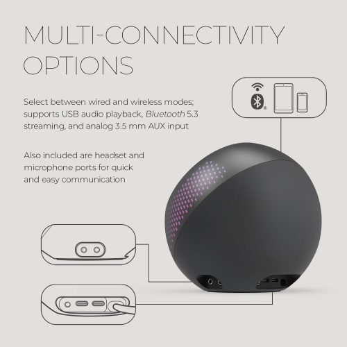 Creative Pebble X Plus 2.1 USB-C Computer Speakers with Subwoofer and Customizable RGB Lighting, Bluetooth 5.3, USB Audio, Up to 15W RMS Power