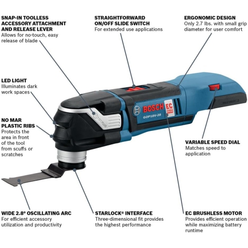 Outil polyvalent oscillant sans balais StarlockPlus 18&nbsp;V EC de Bosch