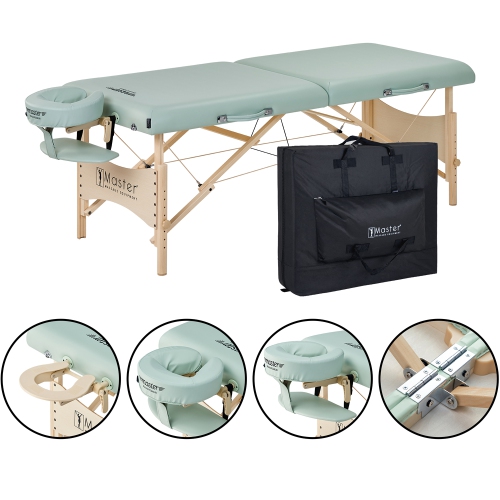 Master Massage – Ensemble avec table de massage portative Paradise Pro de 28&nbsp;po, vert lys