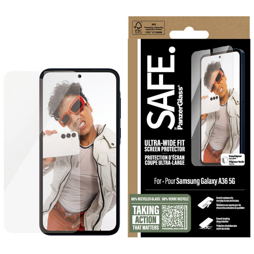 Protecteur d'écran très large Safe de PanzerGlass pour Galaxy A36