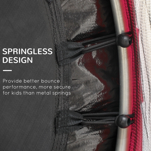 Outsunny – Trampoline d'intérieur avec filet en acier, 55&nbsp;po, rebondisseur rond pour enfants, 3 à 6 ans, rose